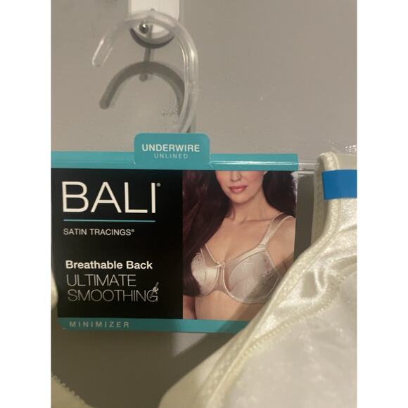 NWT‎ Bali Satin Tracings Smoothing Minimizer underwire bra 42DDD White - Picture 4 of 5